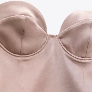 Satin Effect Bustier Bodysuit Zara
